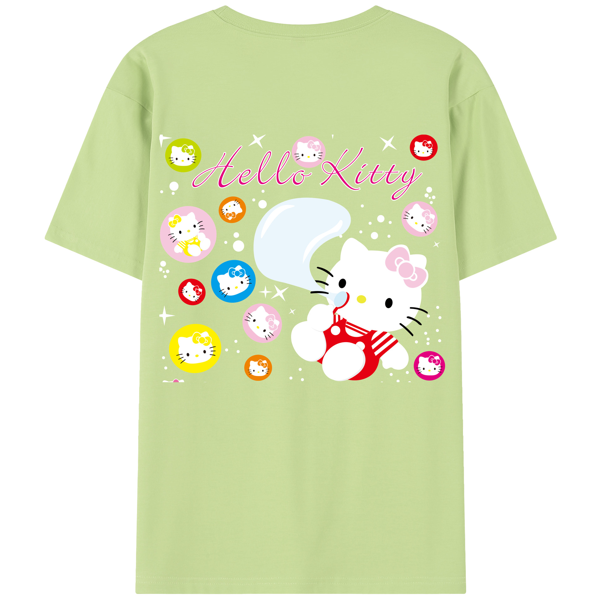 （画像用） Hello Kitty ハローキティ 綿100％半袖Tシャツ（背面プリント）